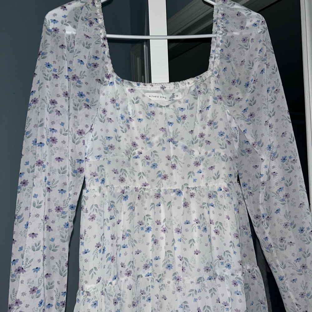 Altar'd State Floral Long Sleeve Dress